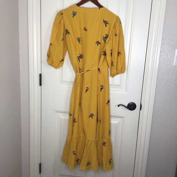 NWT Farm Rio Jungle Tucanos Silk Blend Wrap Dress Size X-Small. - Picture 9 of 11
